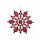 24ct. 4" Berry Red Glitter Snowflake Christmas Ornaments